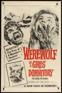 1r953 WEREWOLF IN A GIRLS' DORMITORY 1sh '63 beauties are the prey of a monster's desires!