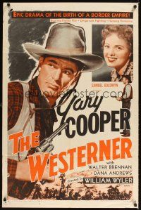 1r955 WESTERNER 1sh R54 William Wyler directed, Gary Cooper, Dana Andrews, Walter Brennan!