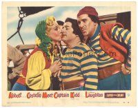 1s206 ABBOTT & COSTELLO MEET CAPTAIN KIDD LC #3 '53 pirates Bud & Lou kissing pretty Hillary Brooke!