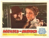 1s217 ACCUSED OF MURDER LC #4 '57 close up of Vera Ralston & Sidney Blackmer in car!