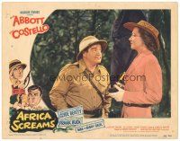 1s222 AFRICA SCREAMS LC #4 '49 Lou Costello looks up at pretty Hillary Brooke in jungle!