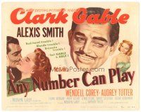 1s006 ANY NUMBER CAN PLAY TC '49 super close-up of Clark Gable & pretty Alexis Smith!
