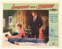 1s241 APPOINTMENT WITH A SHADOW LC #4 '58 Joanna Moore & Brian Keith look at George Nader on bed!