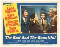 1s246 BAD & THE BEAUTIFUL LC #2 '53 Walter Pidgeon greets sexy Lana Turner, Barry Sullivan, Powell!