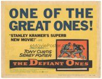 1s036 DEFIANT ONES TC '58 art of escaped cons Tony Curtis & Sidney Poitier chained together!