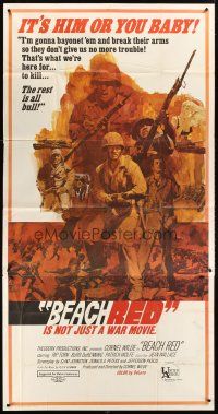 1t541 BEACH RED 3sh '67 Cornel Wilde, Rip Torn, cool art of World War II soldiers!