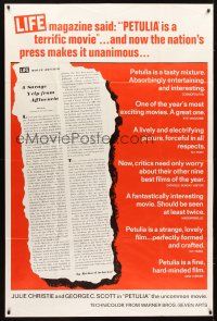 1t026 PETULIA 40x60 '68 Life Magazine says it's a terrific movie!