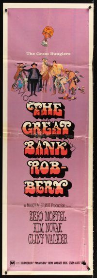 1t034 GREAT BANK ROBBERY set of 2 door panels '69 art of Zero Mostel, Kim Novak & Clint Walker!