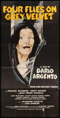 1t004 FOUR FLIES ON GREY VELVET English 3sh '71 Dario Argento, cool different girl in knife art!