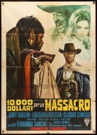 1t116 $10,000 FOR A MASSACRE Italian 1p '67 Django, cool Renato Casaro spaghetti western artwork!