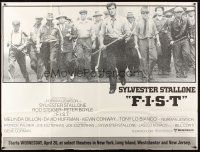 1t054 F.I.S.T. subway poster '77 great image of Sylvester Stallone & lots of angry strikers!