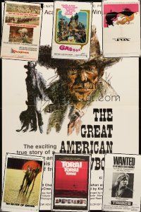 1x127 LOT OF 35 FOLDED ONE-SHEETS '63 - '96 Great American Cowboy, Khartoum & more!