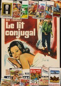 1x168 LOT OF 84 UNFOLDED & FORMERLY FOLDED BELGIAN POSTERS '50s-70s art from a variety of movies!
