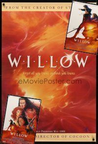 1x216 LOT OF 3 UNFOLDED WILLOW ONE-SHEETS '87 international, teaser, cool artwork!
