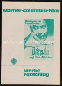 1x599 DRACULA A.D. 1972 German pressbook '72 Hammer , great images of vampire Christopher Lee!