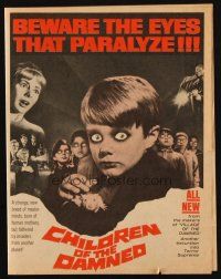1x488 CHILDREN OF THE DAMNED herald '64 beware the creepy kid's eyes that paralyze!