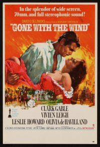 1x492 GONE WITH THE WIND herald R70s Clark Gable, Vivien Leigh, de Havilland, all-time classic!