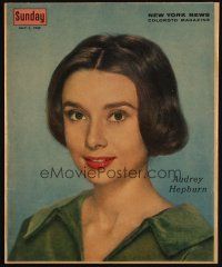 1x349 AUDREY HEPBURN magazine cover '59 wonderful portrait image of the sexy actress w/short hair!