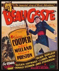 1x007 BEAU GESTE 2-sided campaign book page '39 William Wellman, Legionnaire Gary Cooper!