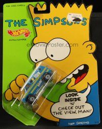 1x221 SIMPSONS die-cast metal car '90 family camper with Bart painted on the side, never opened!