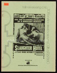 1x587 ASYLUM EROTICA pressbook '73 Klaus Kinski, slashing massacure, Slaughter Hotel!