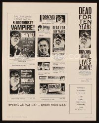 1x600 DRACULA PRINCE OF DARKNESS pressbook '66 great images of most evil vampire Christopher Lee!