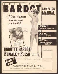 1x640 LIGHT ACROSS THE STREET pressbook R60 sexy Brigitte Bardot, Female and the Flesh!