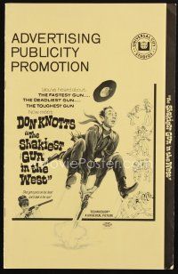 1x690 SHAKIEST GUN IN THE WEST pressbook '68 Barbara Rhoades with rifle, Don Knotts on wanted poster