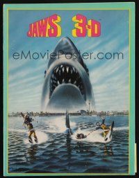 1x411 JAWS 3-D program book '83 great Gary Meyer shark artwork, the third dimension is terror!