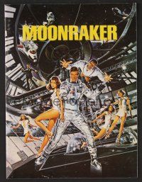 1x455 MOONRAKER program '79 art of Roger Moore as James Bond & sexy space babes by Gouzee!