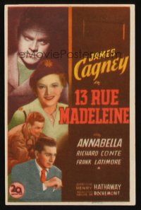 1x534 13 RUE MADELEINE Spanish herald '48 different art of James Cagney & Richard Conte!