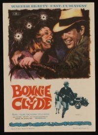 1x538 BONNIE & CLYDE Spanish herald '68 art of Warren Beatty & Faye Dunaway by Mac Gomez!