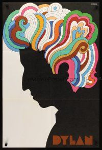 1x089 DYLAN album insert poster '67 colorful silhouette art of Bob by Milton Glaser!