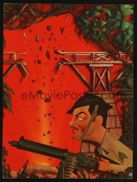 1x018 BATAAN trade ad '43 Kapralik artwork of Robert Taylor with machine gun in WWII!