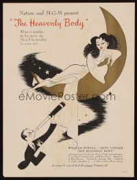 1x037 HEAVENLY BODY trade ad '44 William Powell, Hirschfeld art of sexy Hedy Lamarr!