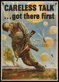 1x068 CARELESS TALK GOT THERE FIRST 29x40 WWII war poster '44 art by Herbert Morton Stoops!