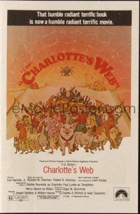 1x487 CHARLOTTE'S WEB herald '73 E.B. White's farm animal cartoon classic!