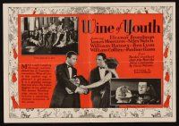 1x520 WINE OF YOUTH herald '24 King Vidor, young lovers Eleanor Boardman & William Haines!