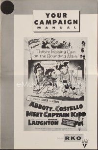 1x563 ABBOTT & COSTELLO MEET CAPTAIN KIDD pressbook R60 pirates Bud & Lou with Charles Laughton!