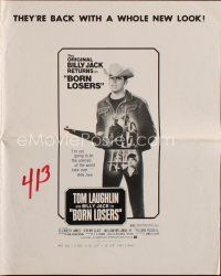 1x578 BORN LOSERS pressbook R74 Tom Laughlin directs and stars as Billy Jack, sexy motorcycle image!