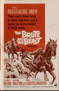 1x580 BRUTE & THE BEAST pressbook '66 Lucio Fulci, Franco Nero, cool spaghetti western art!