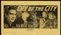 1x589 CRY OF THE CITY pressbook '48 film noir, cool c/u of Victor Mature, Conte, Shelley Winters