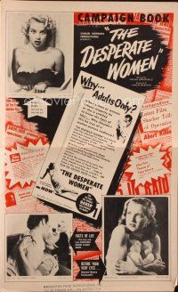 1x591 DESPERATE WOMEN pressbook '55 bad girls invovled with pills and gangsters!
