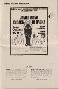 1x598 DR. NO/FROM RUSSIA WITH LOVE pressbook '65 Sean Connery is James Bond, double the danger!