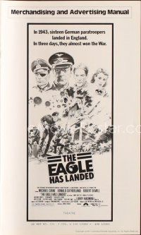 1x601 EAGLE HAS LANDED pressbook '77 cool art of Michael Caine in World War II by Robert Tanenbaum!