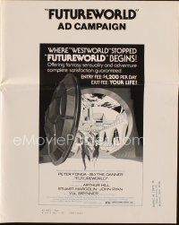 1x610 FUTUREWORLD pressbook '76 AIP, a world where you can't tell the mortals from the machines!