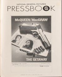 1x612 GETAWAY pressbook '72 Steve McQueen, Ali McGraw, Sam Peckinpah, cool gun & passports images!