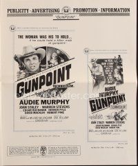 1x619 GUNPOINT pressbook '66 Audie Murphy in the story of a town with a gun in its back!