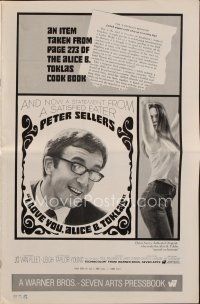 1x627 I LOVE YOU, ALICE B. TOKLAS pressbook '68 Peter Sellers eats turned-on marijuana brownies!