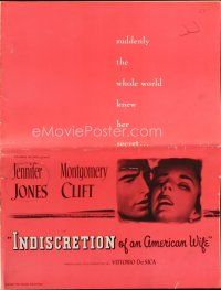 1x629 INDISCRETION OF AN AMERICAN WIFE pressbook '54 De Sica, Montgomery Clift, Jennifer Jones